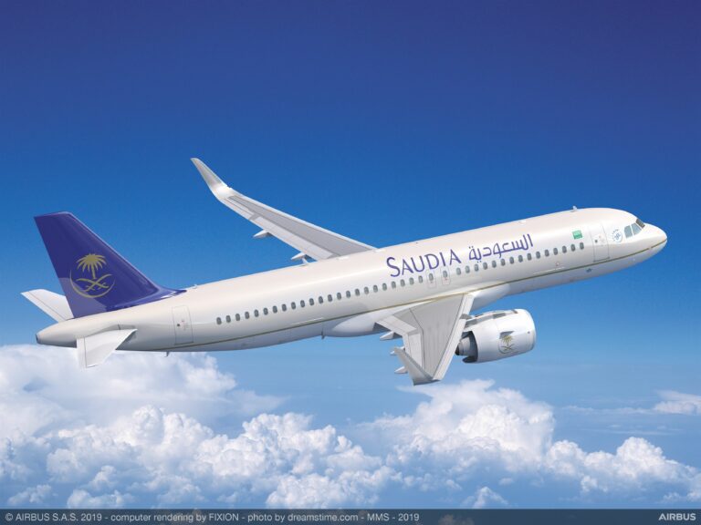 A320neo Saudi Arabian Airlines scaled