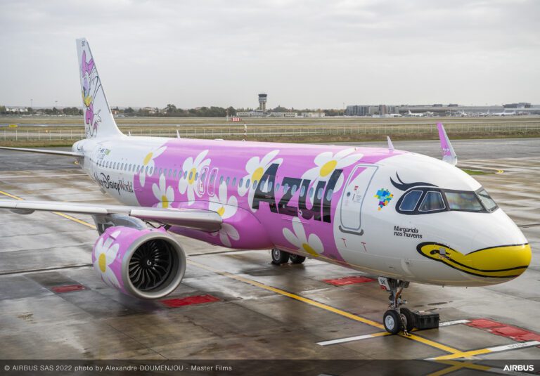 A320neo Azul daisy MSN11133 on ground celebration day scaled