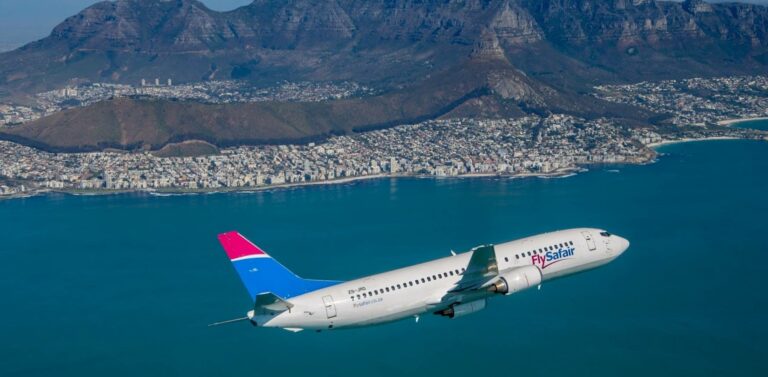 flysafair in flight table mountain