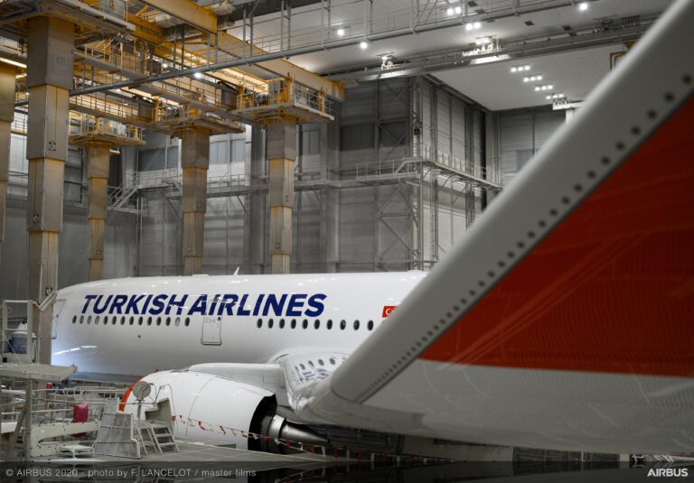 A350 900 Turkish Airlines MSN403 roll out paintshop medium close up  scaled