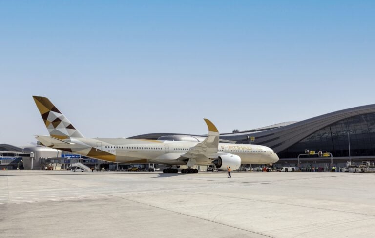 Image 1 Etihad Airways operates the first commercial flight opening Terminal A LR scaled