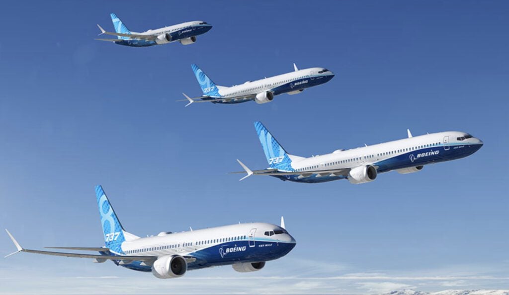 Boeing 737 MAX family including 7,8,9, and 10
