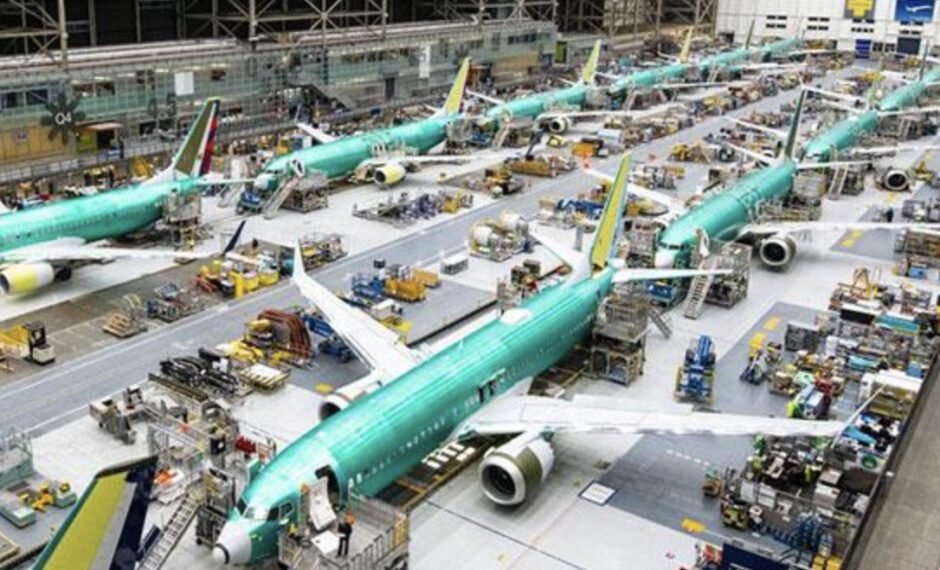 Boeing 737 MAX production line Boeing