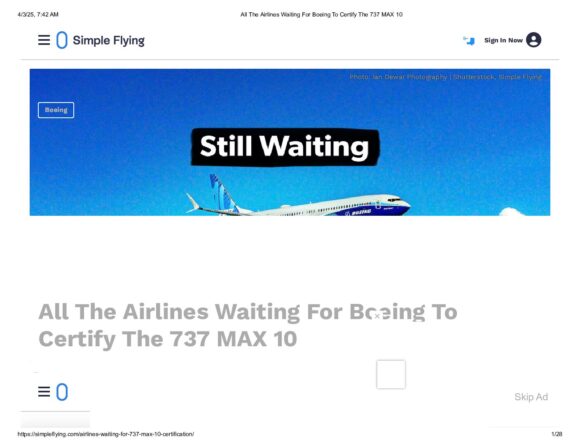 All The Airlines Waiting For Boeing To Certify The 737 MAX 10