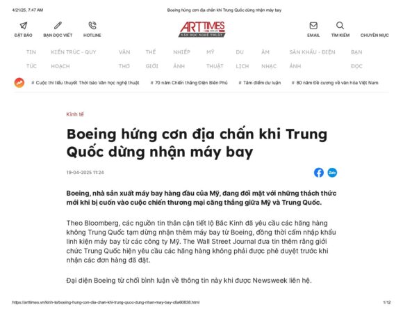 Boeing h?ng c?n ??a ch?n khi Trung Qu?c d?ng nh?n máy bay