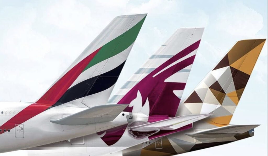Emirates, Qatar, and Etihad tails | Middle East Three
