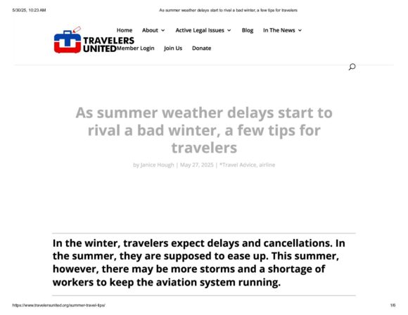 As summer weather delays start to rival a bad winter, a few tips for travelers