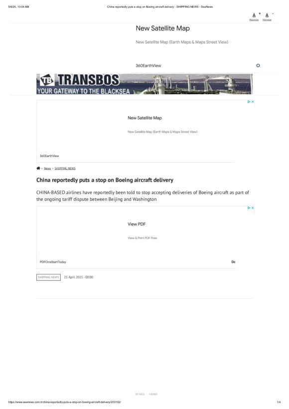 China reportedly puts a stop on Boeing aircraft delivery - SHIPPING NEWS - SeaNews