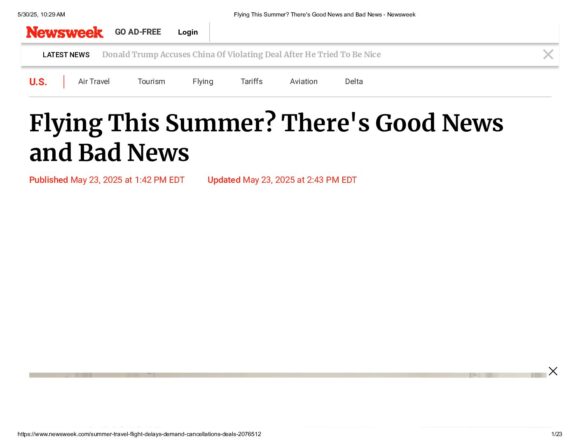 Flying This Summer_ There's Good News and Bad News - Newsweek