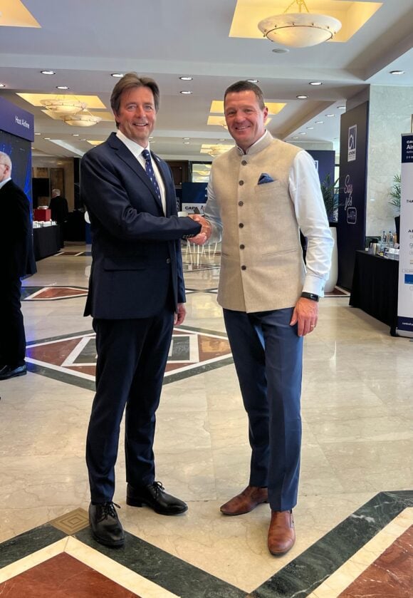 Pieter Elbers CEO IndiGo and Bjørn Tore Larsen CEO and founder Norse Atlantic Airways