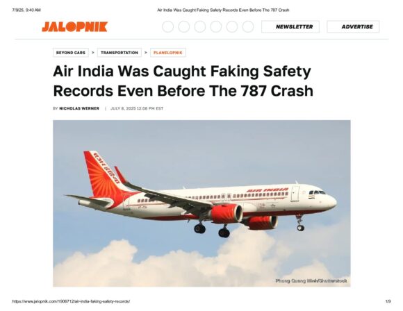 Air India Was Caught Faking Safety Records Even Before The 787 Crash | AirInsight Group LLC Air India Was Caught Faking Safety Records Even Before The 787 Crash
