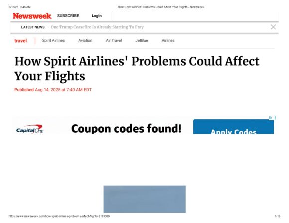 How Spirit Airlines' Problems Could Affect Your Flights - Newsweek