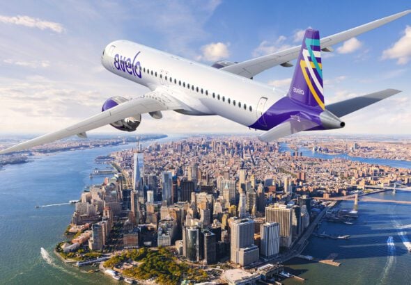 E195-E2 Avelo Over New York |    E195-E2