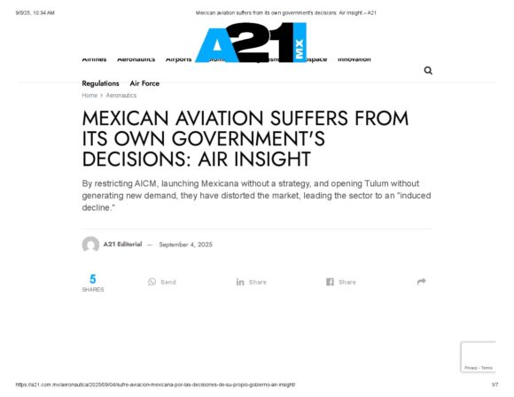 Mexican aviation suffers from its own government's decisions_ Air Insight – A21