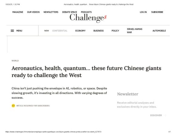 Aeronautics, health, quantum… these future Chinese giants ready to challenge the West