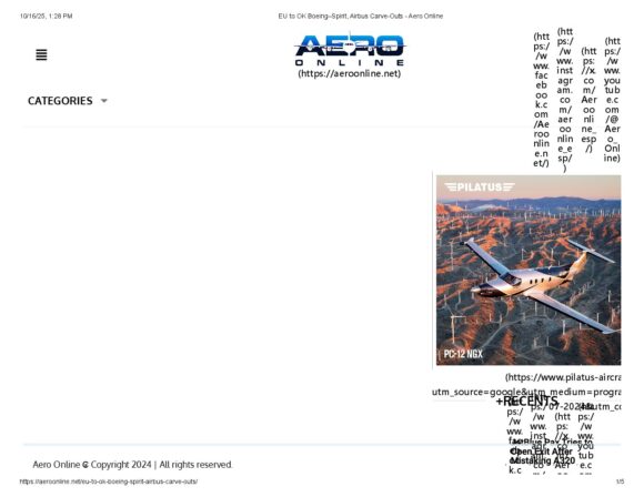 EU to OK Boeing–Spirit, Airbus Carve-Outs - Aero Online