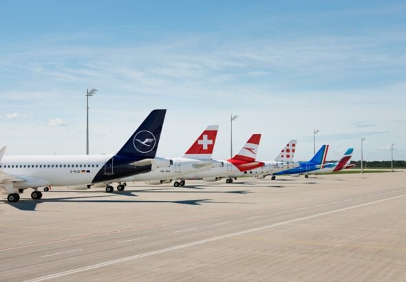 Lufthansa Group airlines aircraft parked