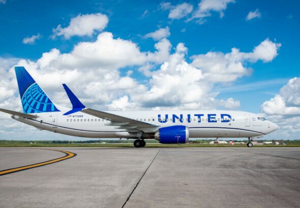 United Airlines Boeing 737 MAX 8 on the ground