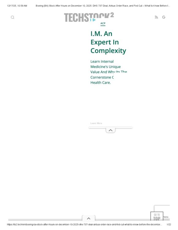 Boeing (BA) Stock After Hours on December 10, 2025_ DHS 737 Deal, Airbus Order Race, and Fed Cut – What to Know Before the December 11 Open