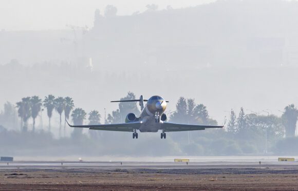 Gulfstream G300 first flight from Ben Gurion airport