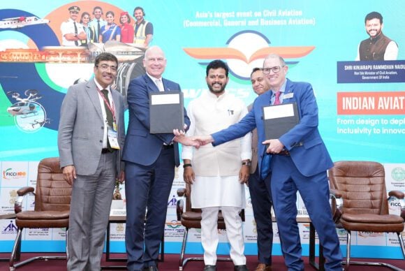 Air India and Boeing executives at Wings India 2026