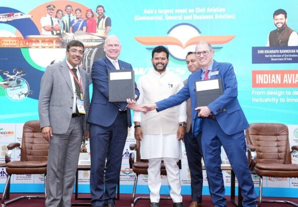 Air India and Boeing executives at Wings India 2026