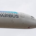 Airbus A350 900 flying