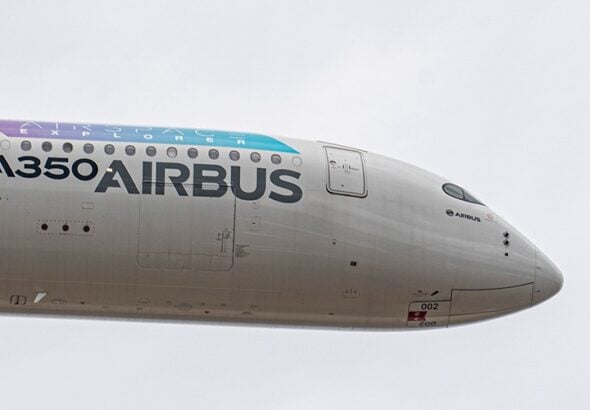 Airbus A350 900 flying