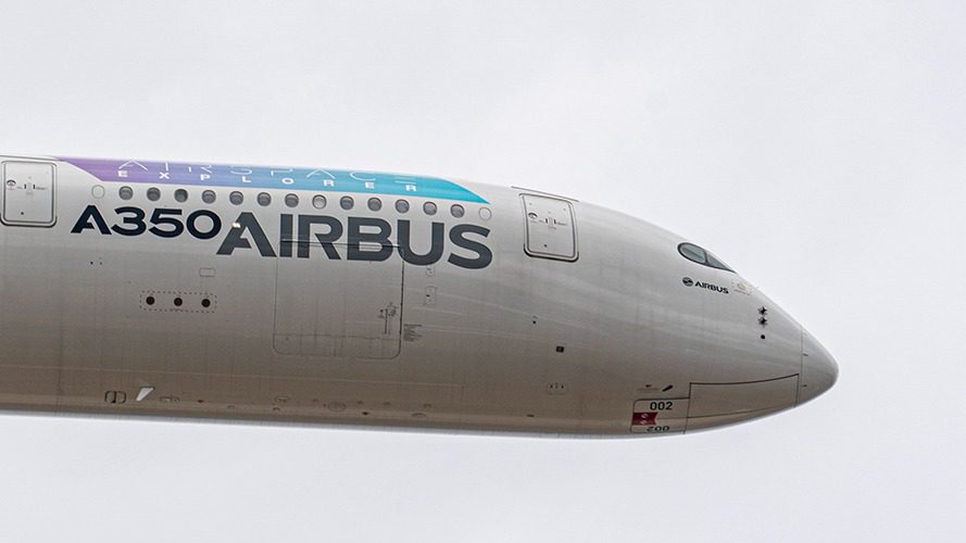 Airbus A350 900 flying