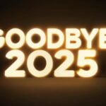 the text goodbye 2025 is glowing in the dark free video