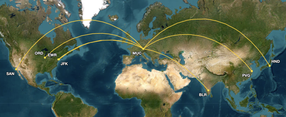 Lufthansa Allegris Airbus A350 900 destinations in July 2026
