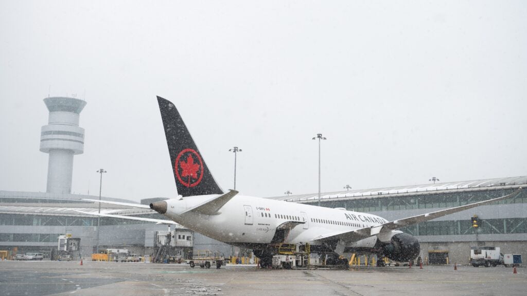 Air Canada Boeing 787 parked at a terminal