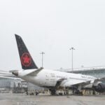 Air Canada Boeing 787 parked at a terminal