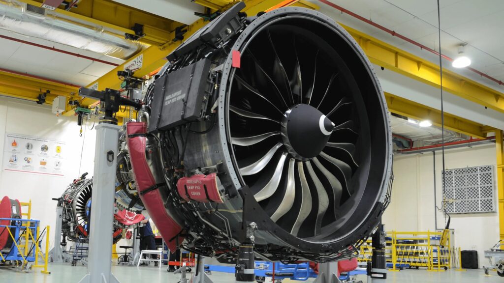 CFM International LEAP engine being maintaned