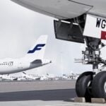 Finnair Airbus A350 900 landing gear at HEL