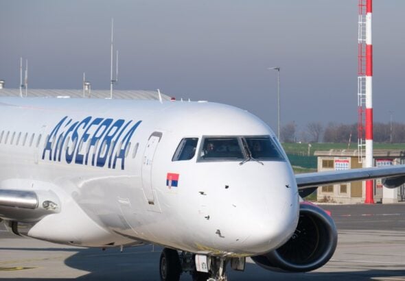 Air Serbia Embraer E195 taxiing
