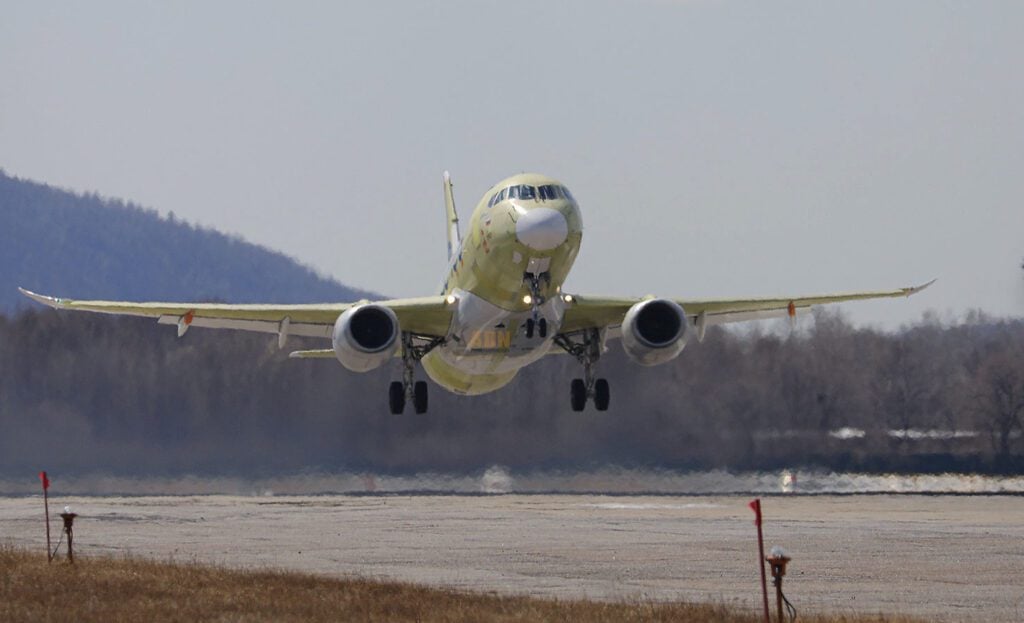 First Russian SJ 100 flies UAC