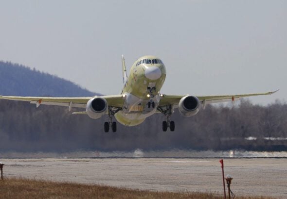 First Russian SJ 100 flies UAC